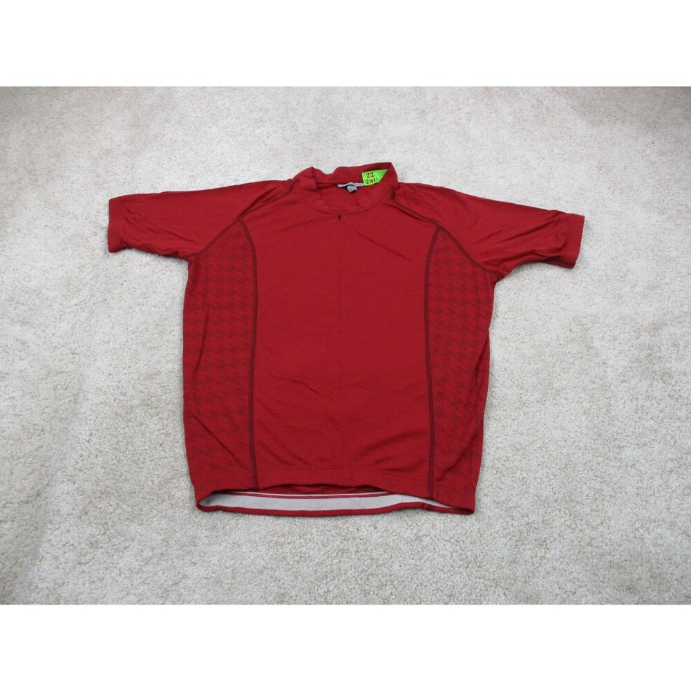 Smartwool Cycling Jersey Mens Medium M Red Merino Wool Blend Short Sleeve